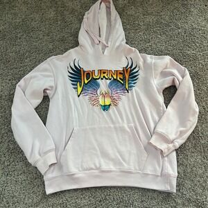 Journey‎ Band Hoodie Sweatshirt Pullover Pink Graphic Adult Medium M